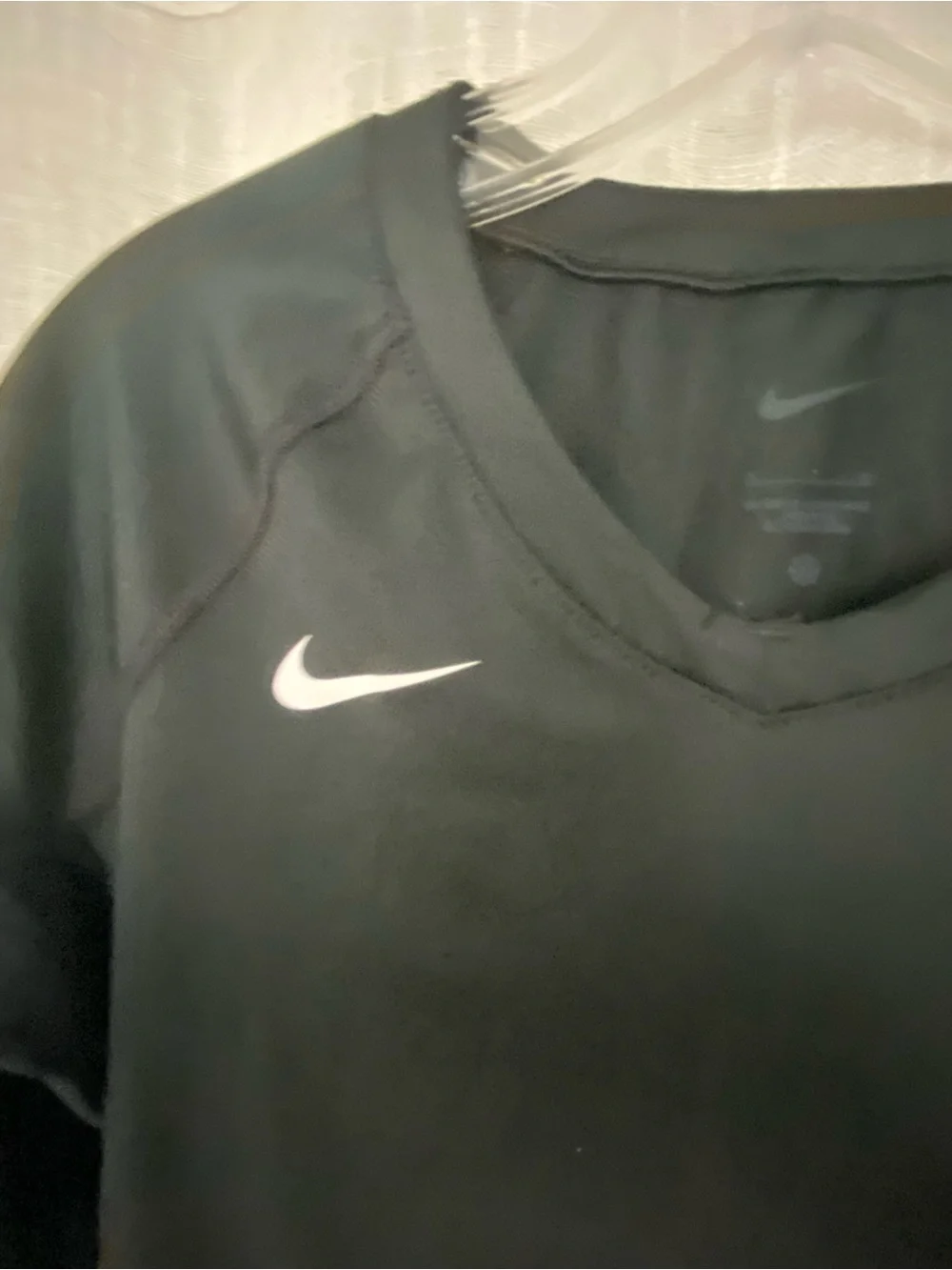 Nike Black Long Sleeve Athletic Top with White Accents